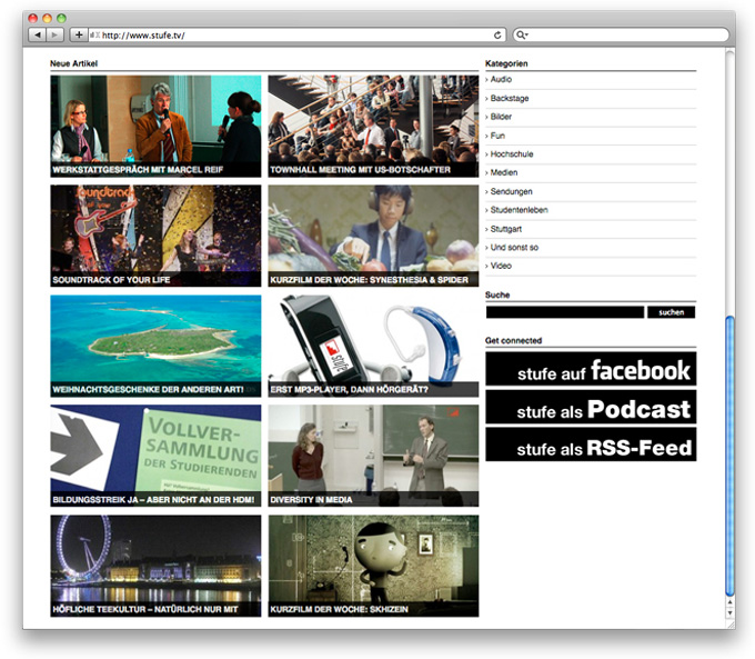 Image stufe.tv Webdesign main page bottom